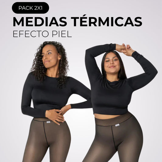 PACK 2X1 MEDIAS TÉRMICAS EFECTO PIEL- INVIERNO SIN FRÍO